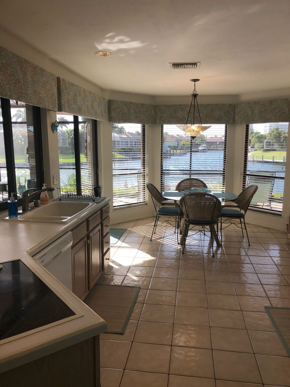 Beautiful western view of the canal from kitchen. 