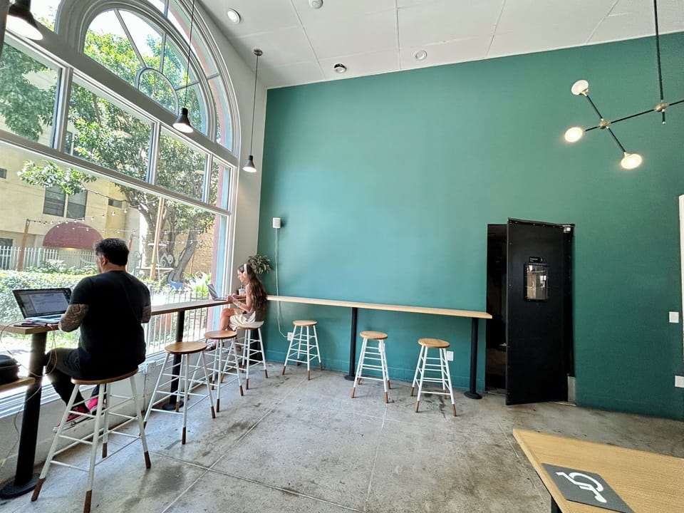 Coffee shop on the building 
