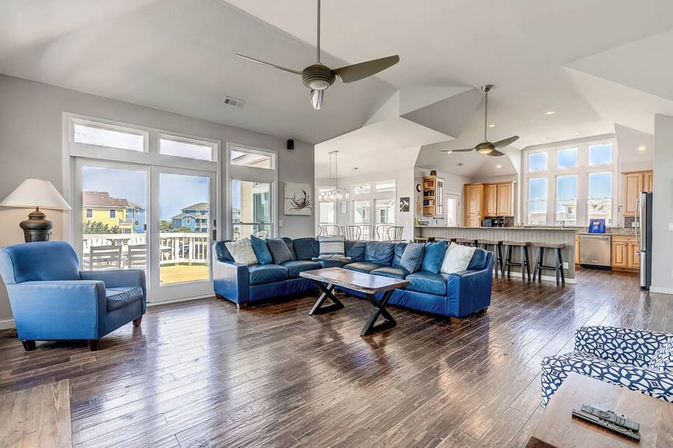 Top-Level Living Room with Deck Access