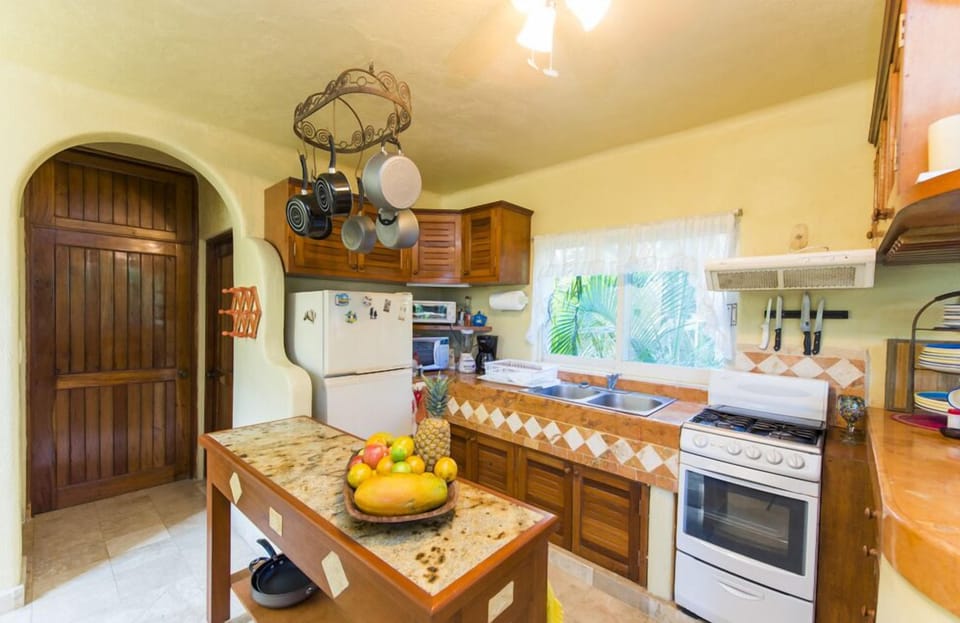 Kitchen with granite countertops