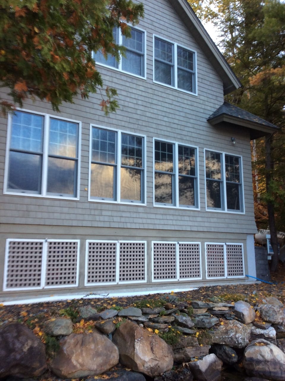 cottage is a few feet from the water's edge