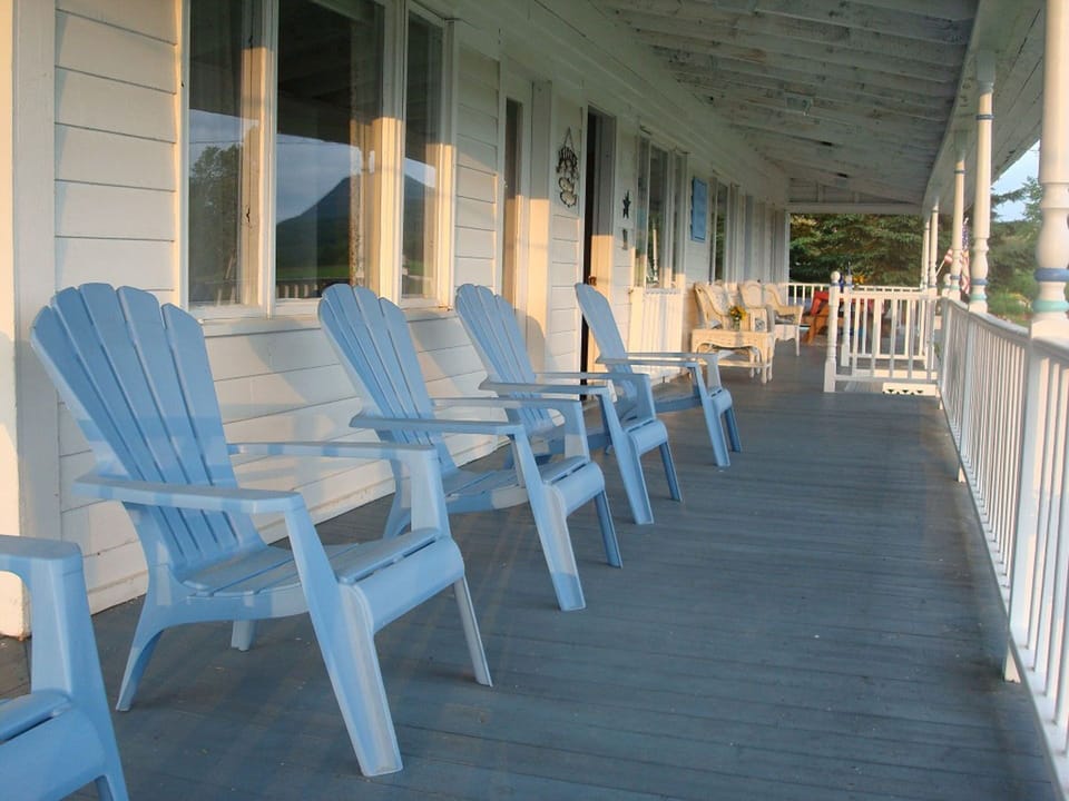 front porch overlooking lake perfect for watching sunsets