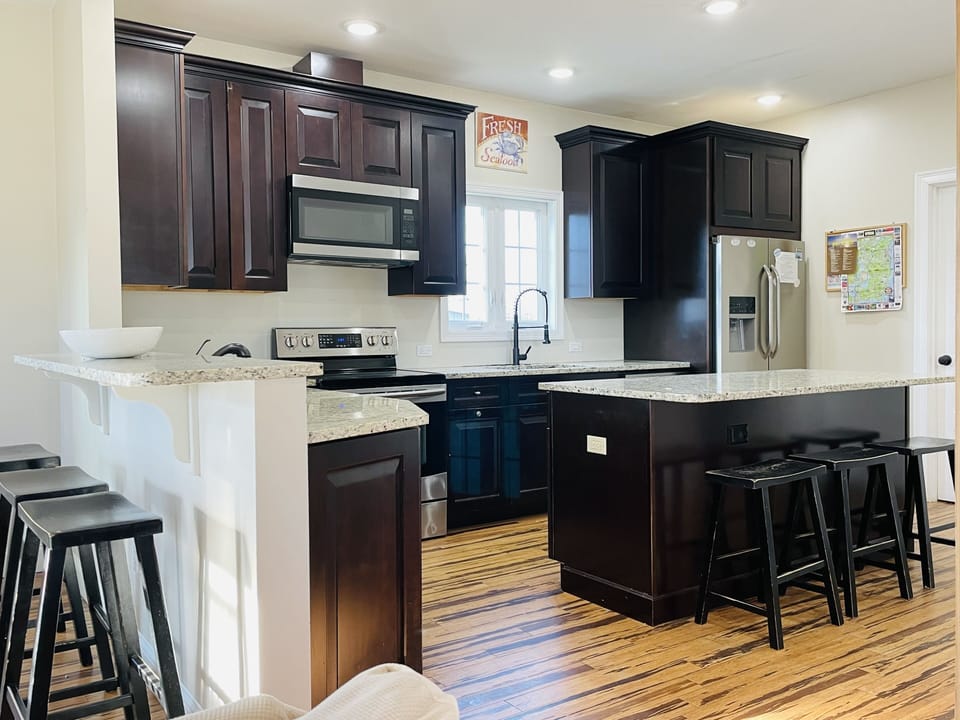 View of kitchen from sitting area