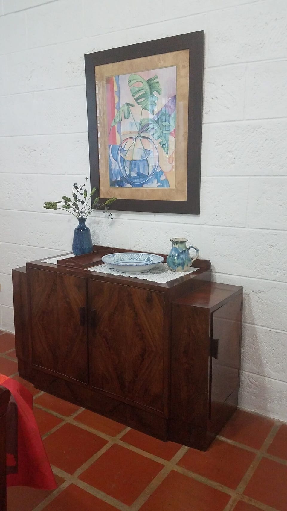 dining room sideboard with extra glassware