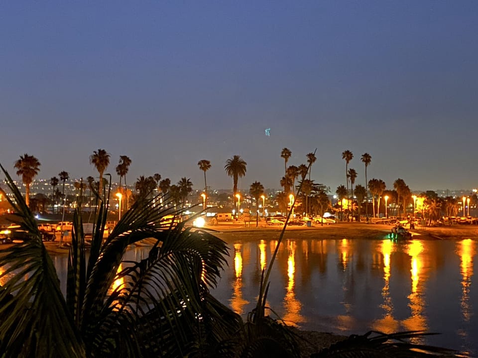 Wonderful night reflections on bay!