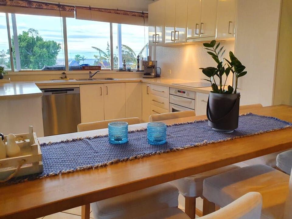 Kitchen with some ocean views