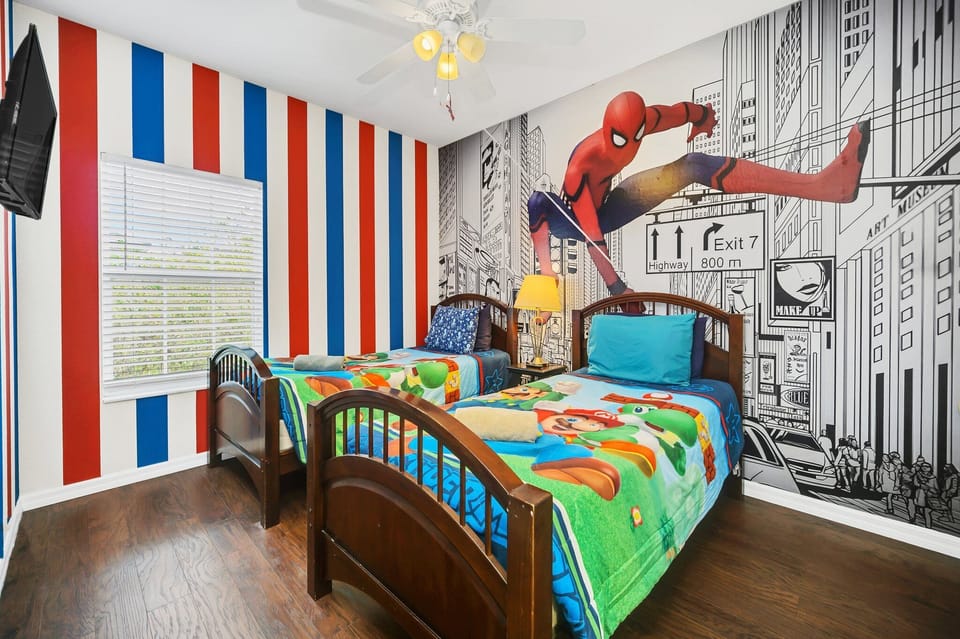 The 4th bedroom with 2 full size twin bedS