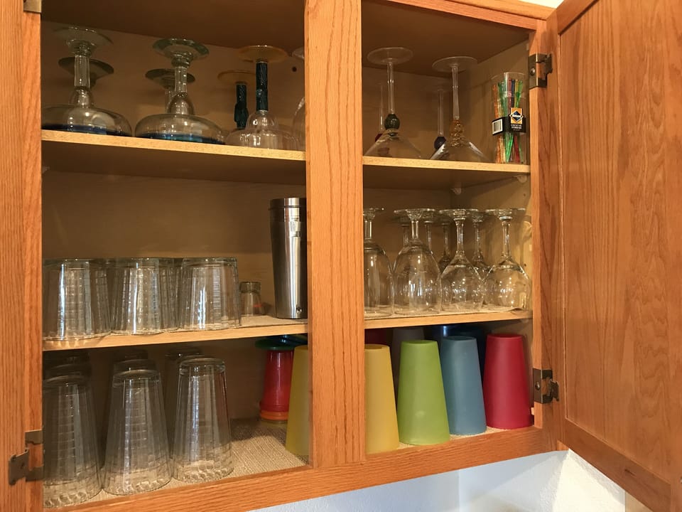 Glass and plastic with wine, margarita and martini glasses