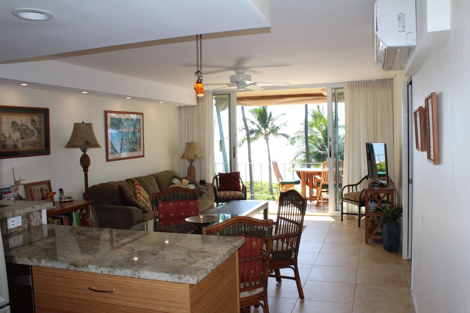 Living area with ocean view