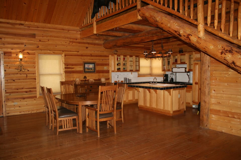 Dining table can seat up to 10.