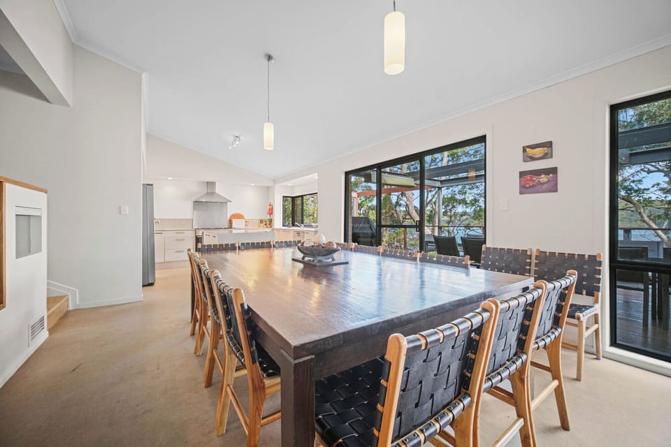 Dining area, & Kitchen huge dining table, opens on to back BBQ decking