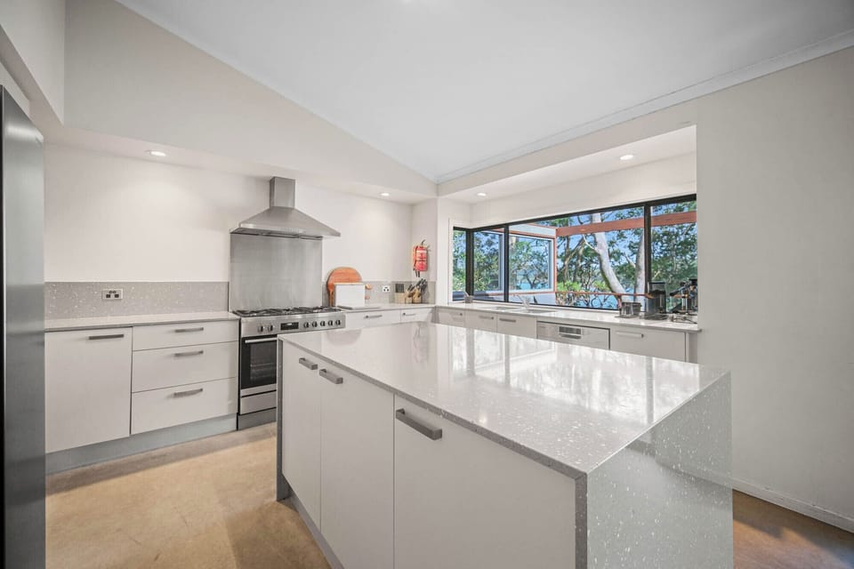 Modern kitchen with all you need for a quick holiday meal or a dinner party.