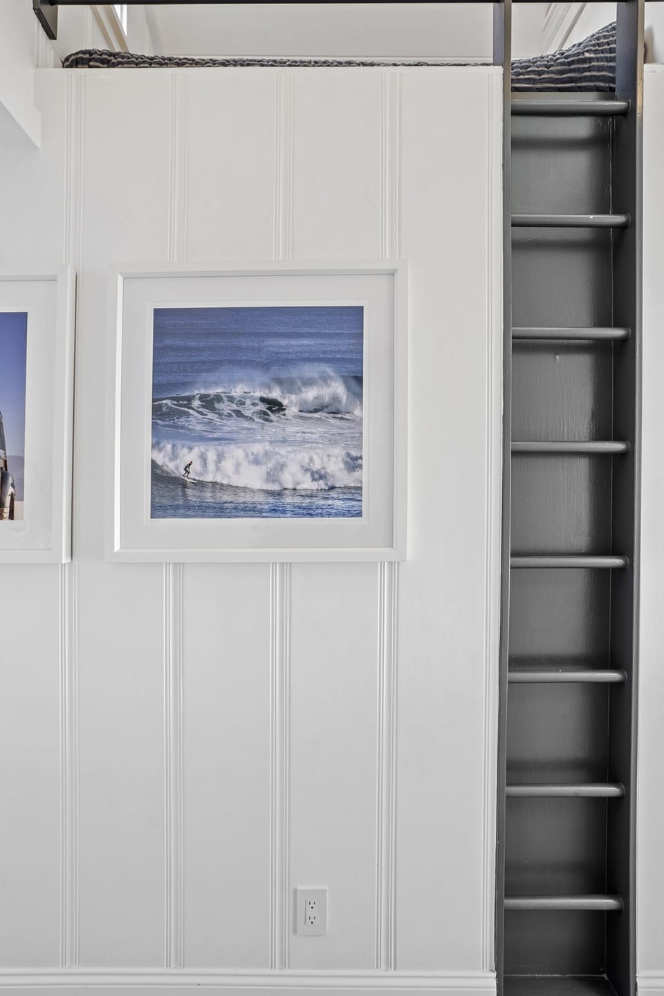 Ladder leads up to loft bed - ideal for kids