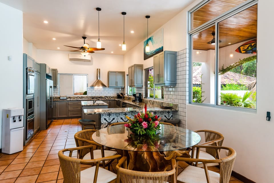 Kitchen and indoor dining area