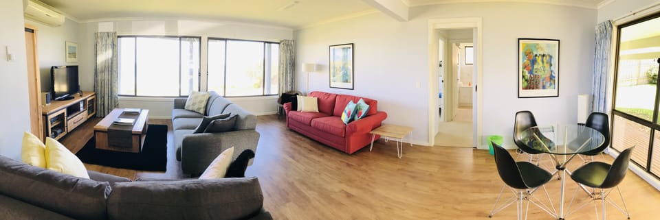 Downstairs living and dining.