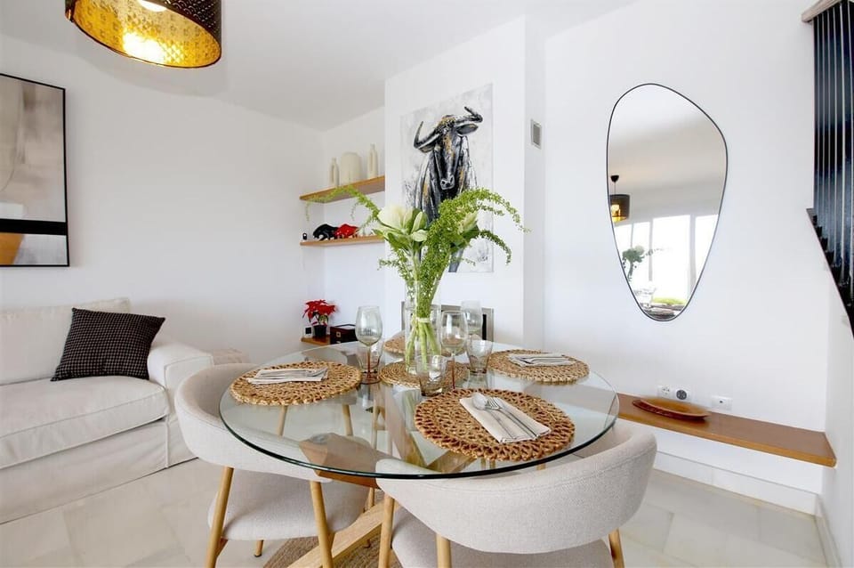 Stylish dining area with space for four guests