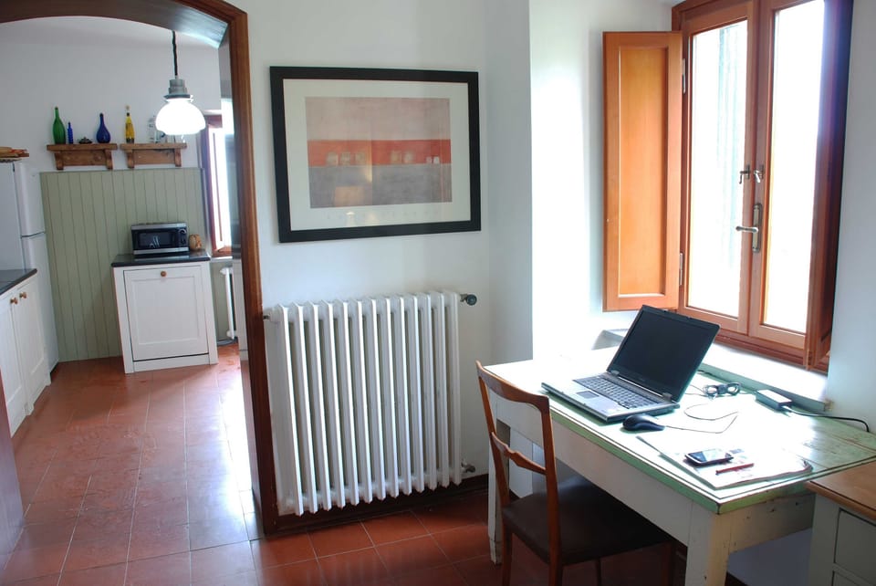 Study with laptop & printer also sofa bed