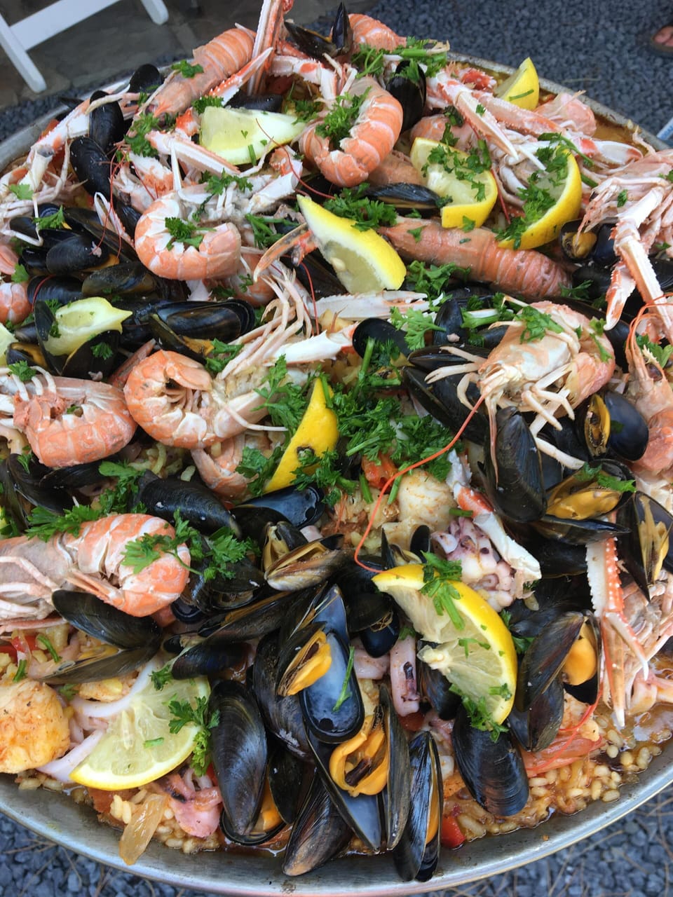 Paella on the terrace