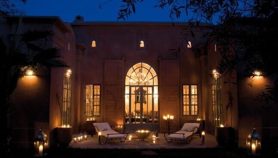 Outside at night