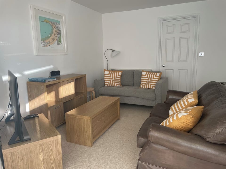 Comfortable sofas and large smart TV