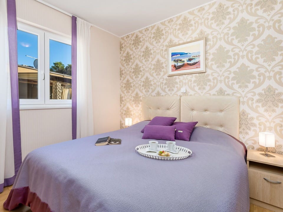 Bedroom, Room, Furniture, Bed, Property, Bed Frame, Interior Design, Purple, Bed Sheet, Violet