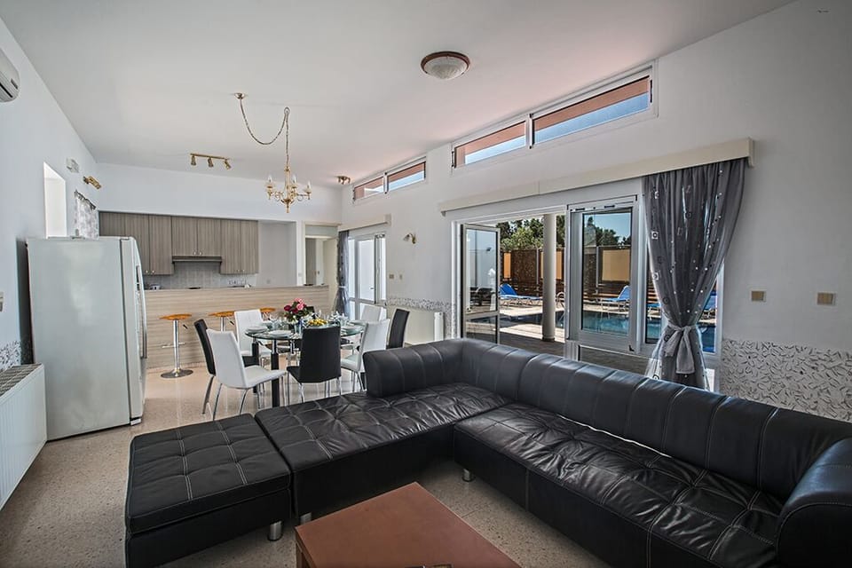 Living room with comfortable corner sofa