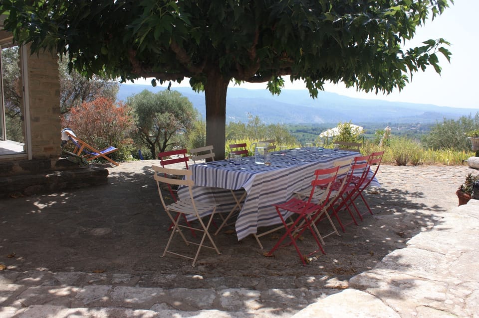 THE TABLE ON THE TERRACE OUTSIDE THE KITCHEN