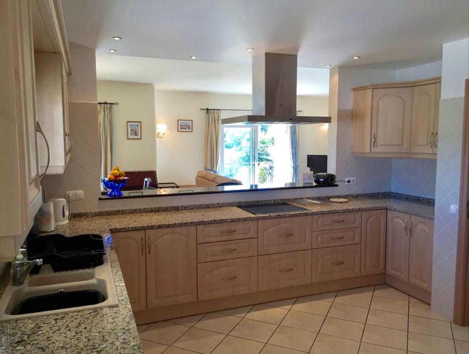 Open plan kitchen view to lounge