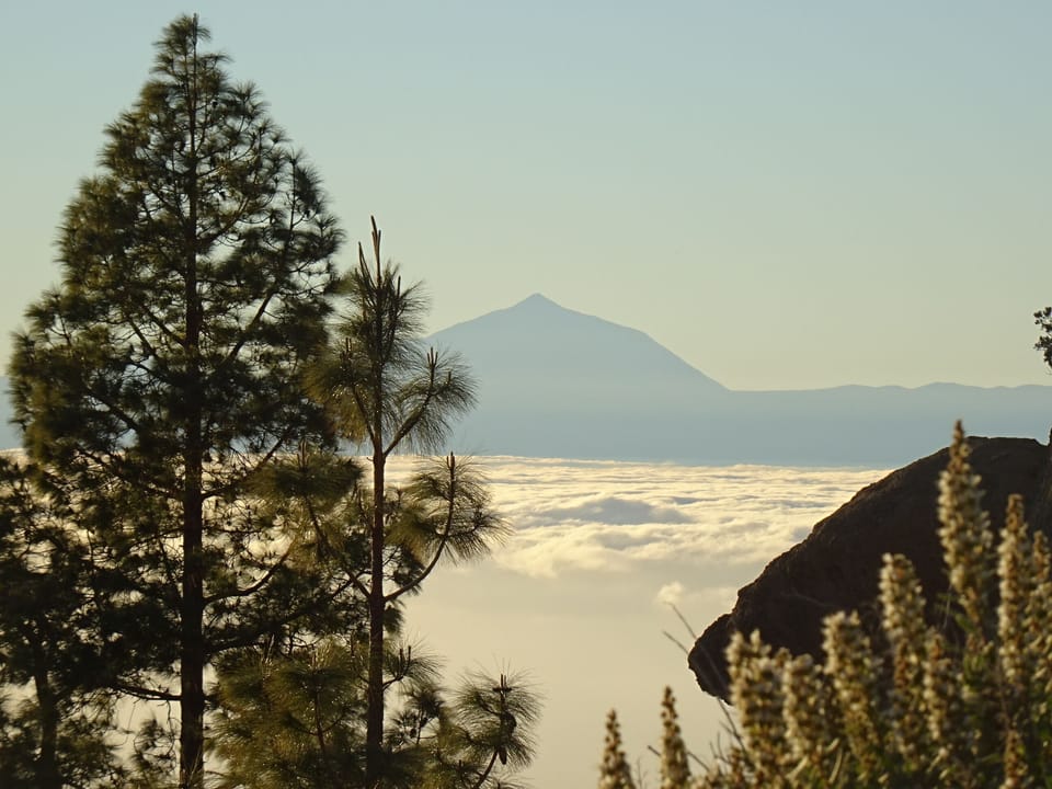view of the Teide from the mountains 