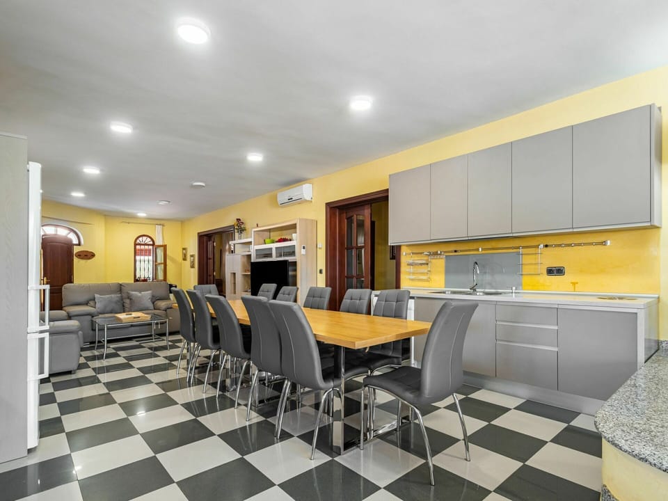 Furniture, Table, Cabinetry, Chair, Countertop, Flooring, Interior Design, Floor, Kitchen