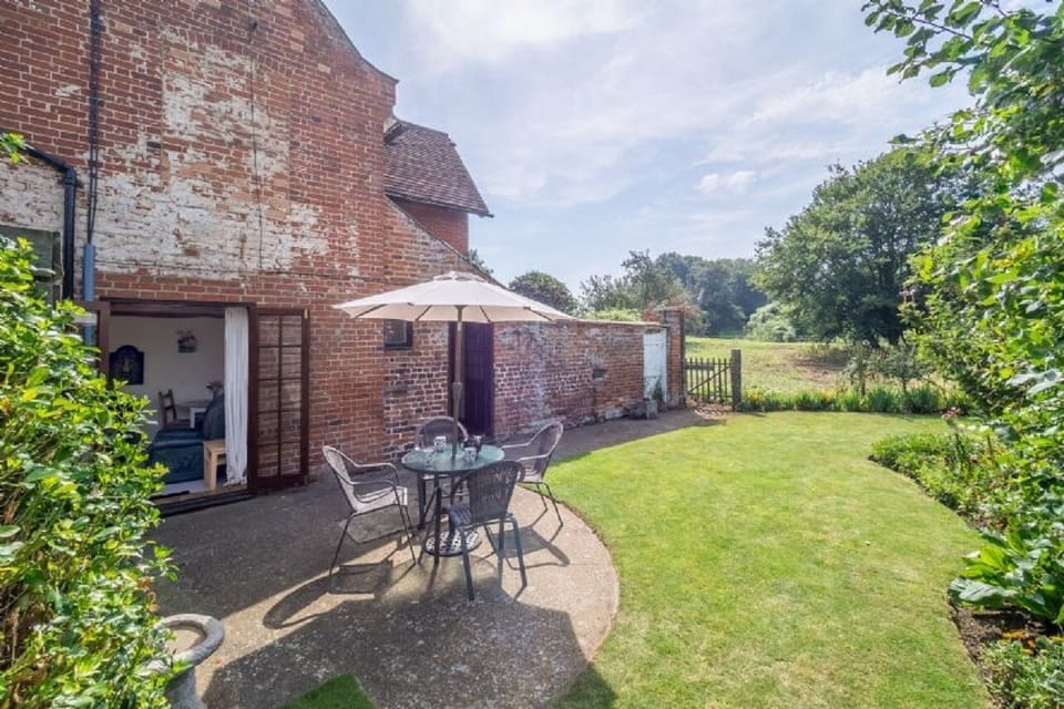 Garden overlooking a meadow