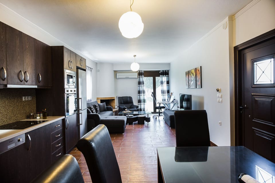 Open plan living, dining and kitchen area