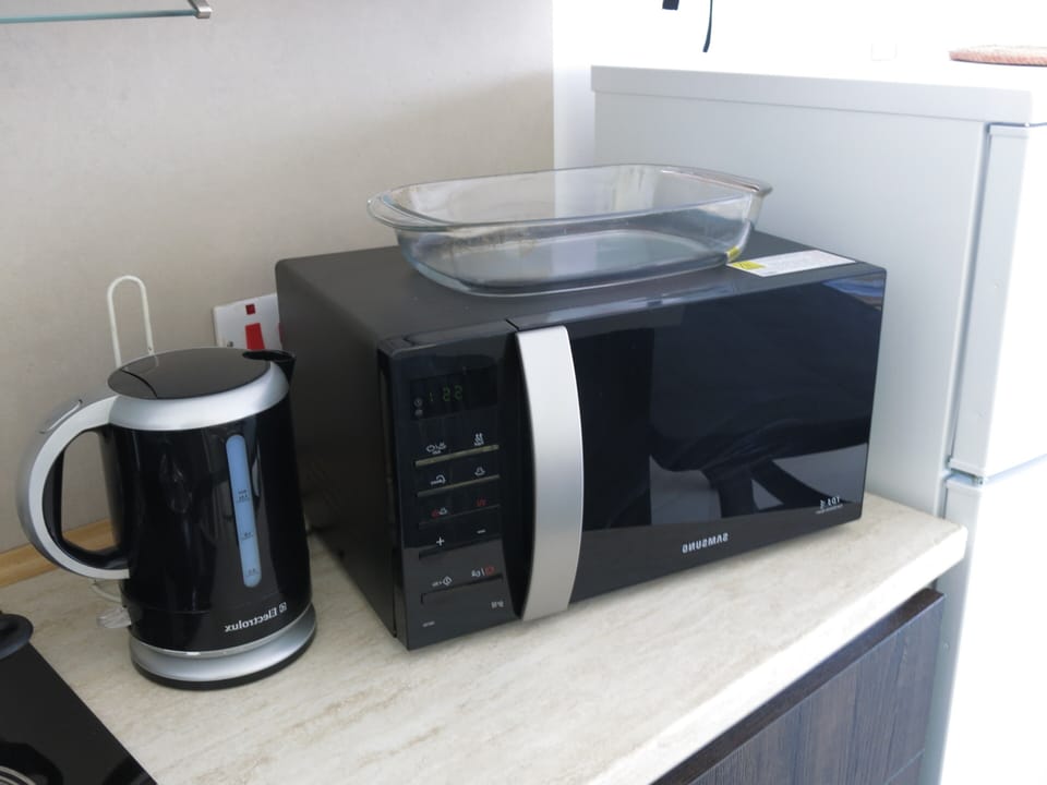 Microwave and kettle