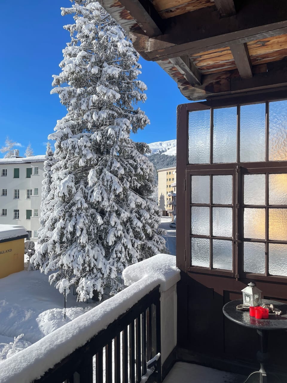 Loggia of apartment in Winter