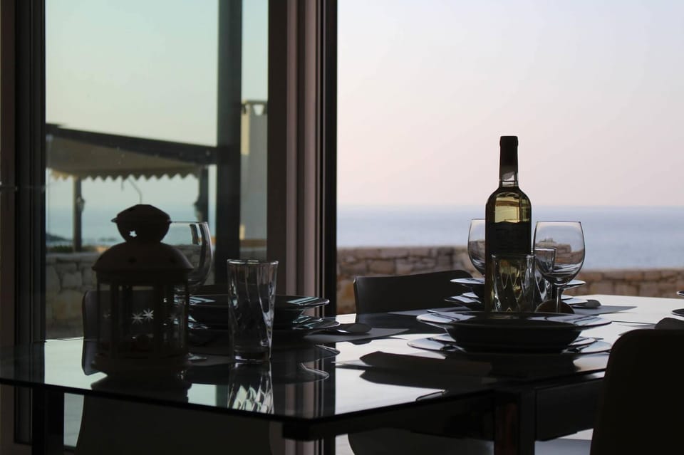 Villa Athena sea view from indoor dining area