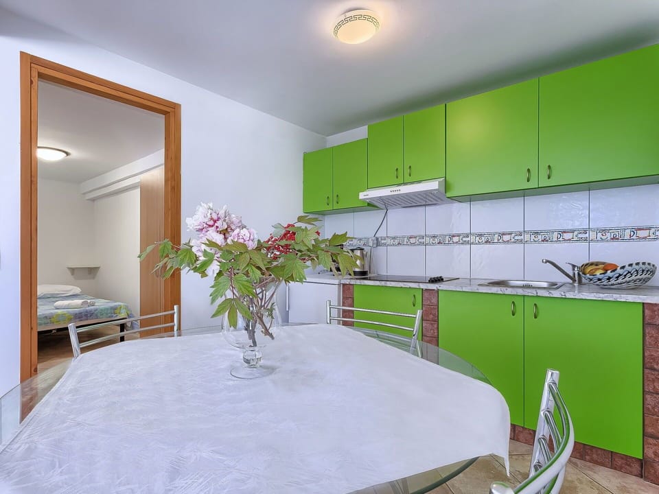 Room, Green, Property, Countertop, Interior Design, Building, Furniture, Kitchen, House, Yellow