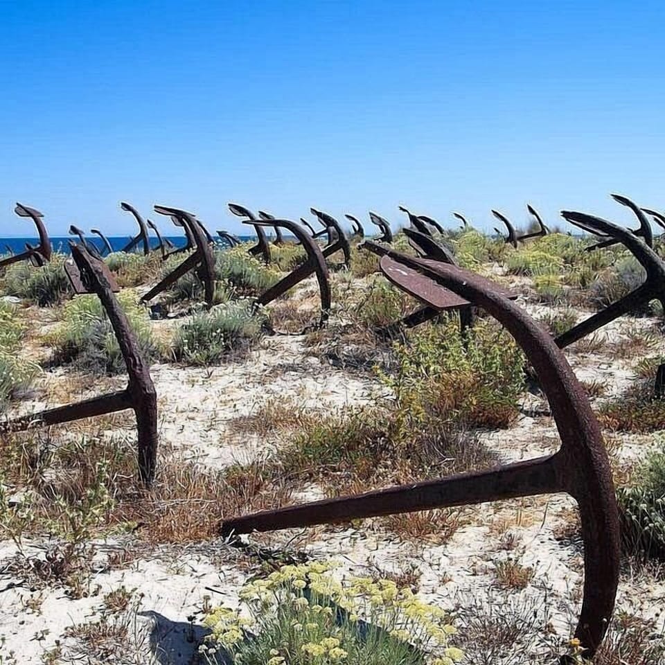 The anchor graveyard.