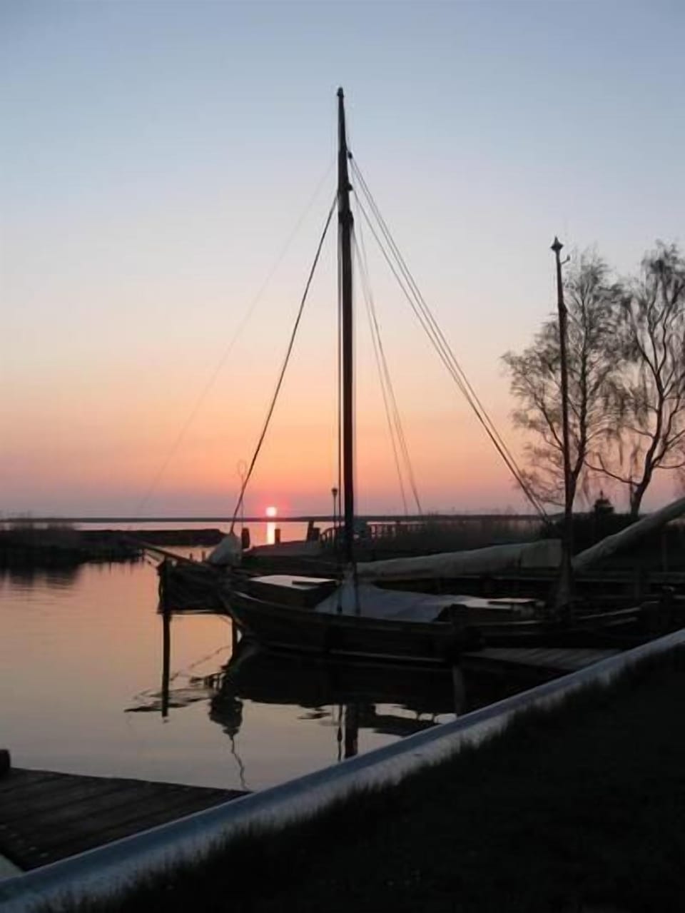 sunset at the harbor of Bodstedt