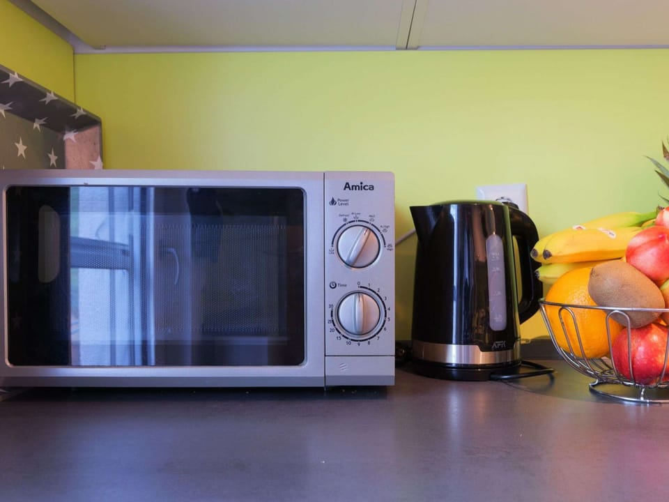 Microwave and kettle