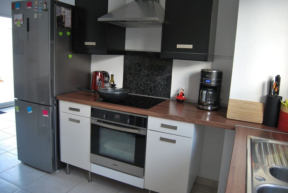 fridge with freezer, hoven