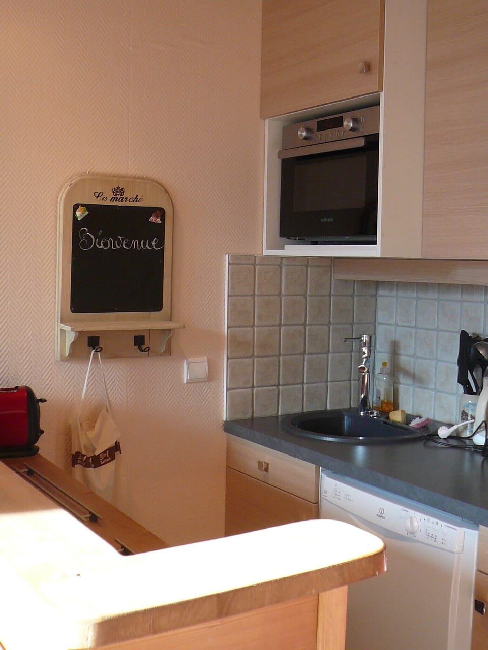 The kitchen area