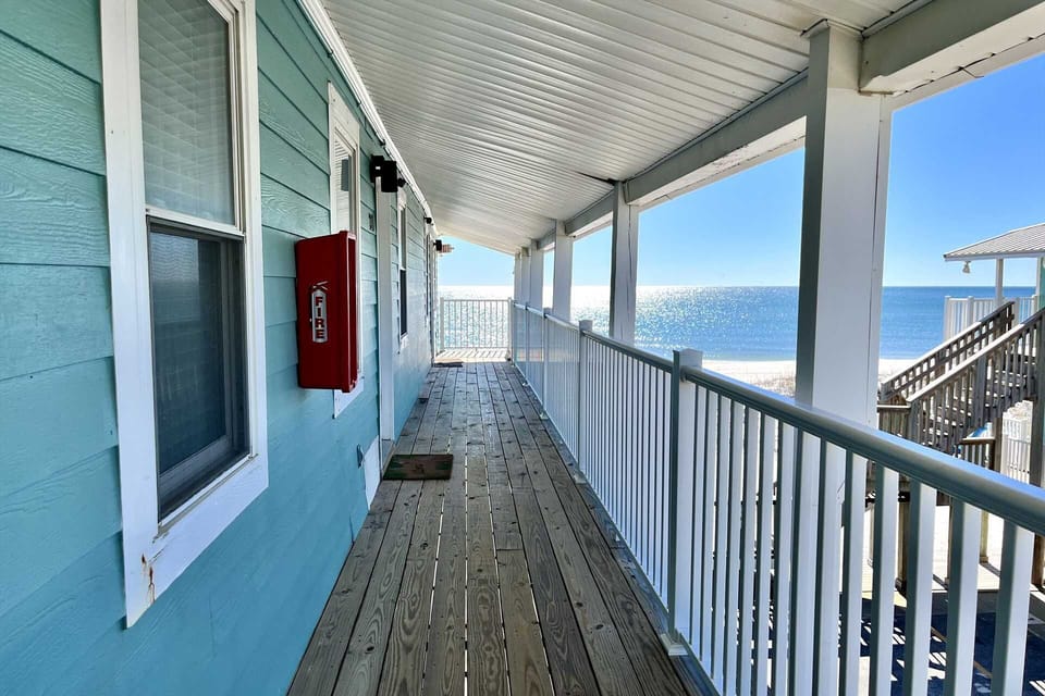 View from the front door...just steps to the sugary white sand!