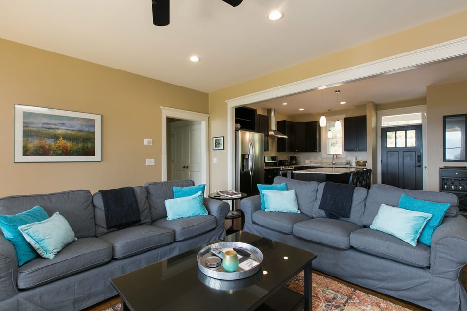 Relax and watch TV,  or be part of the kitchen conversation. 