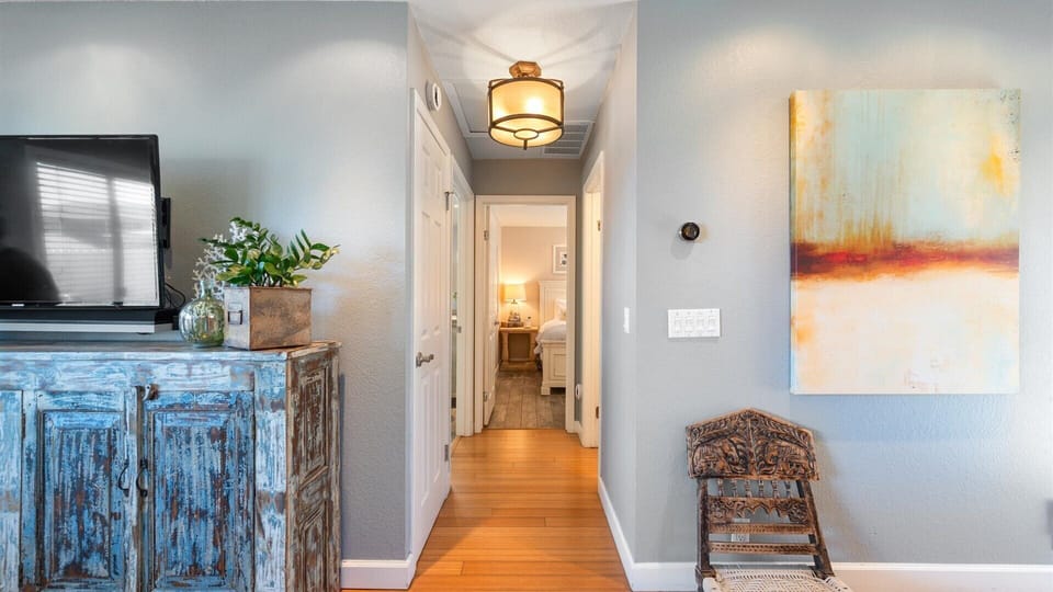 The hallway leads to the bedrooms for peaceful retreat