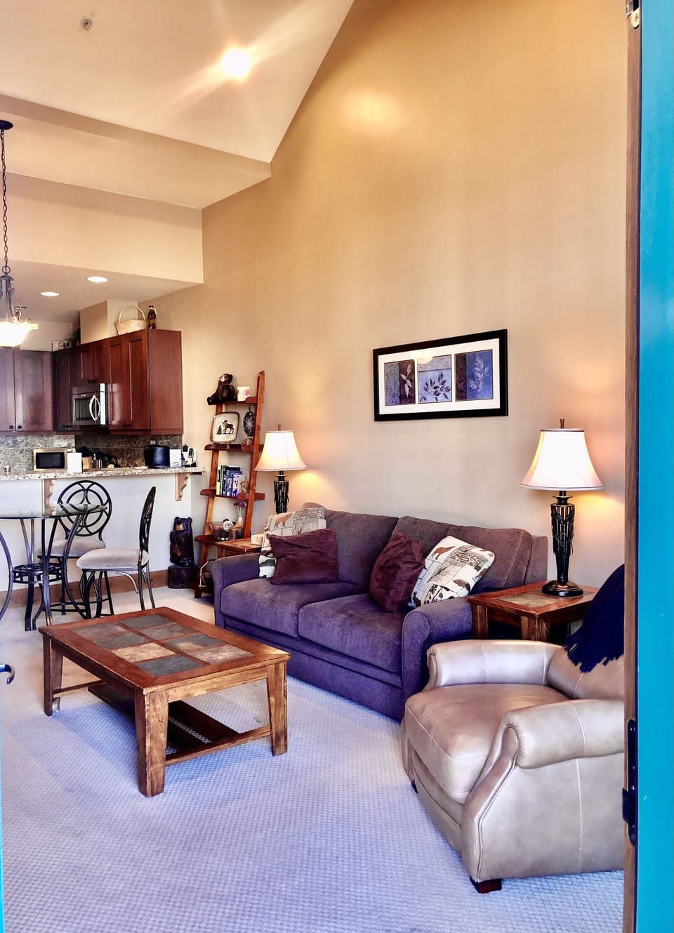 Spacious pullout sleeper sofa and recliner chair for relaxing in the living area
