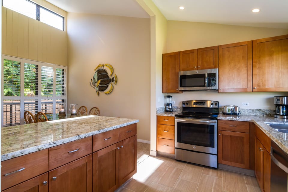 View from kitchen into dining area