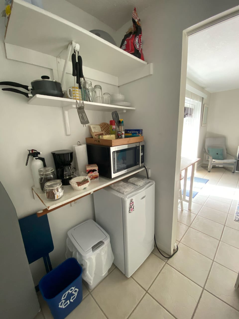 Kitchenette- Small fridge/microwave/ Keurig coffee maker.. 