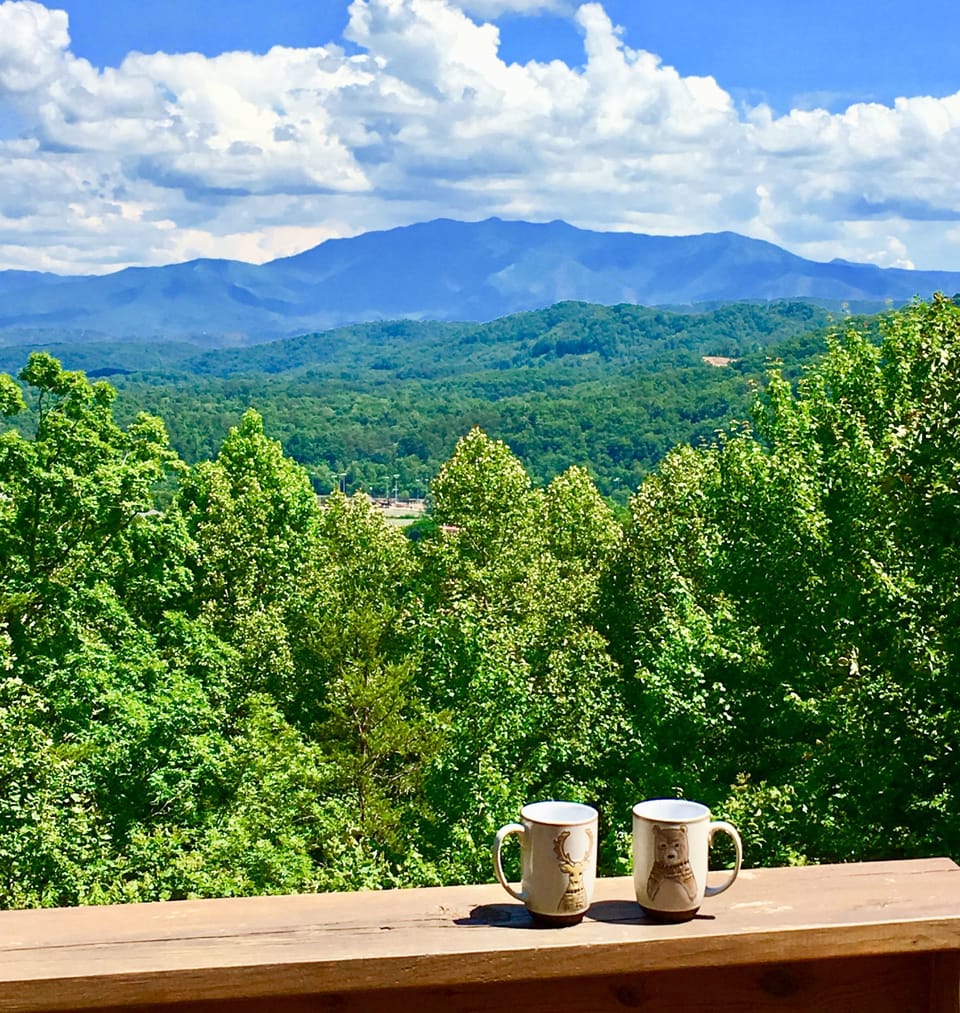 Every morning is a great morning for coffee on the deck. 