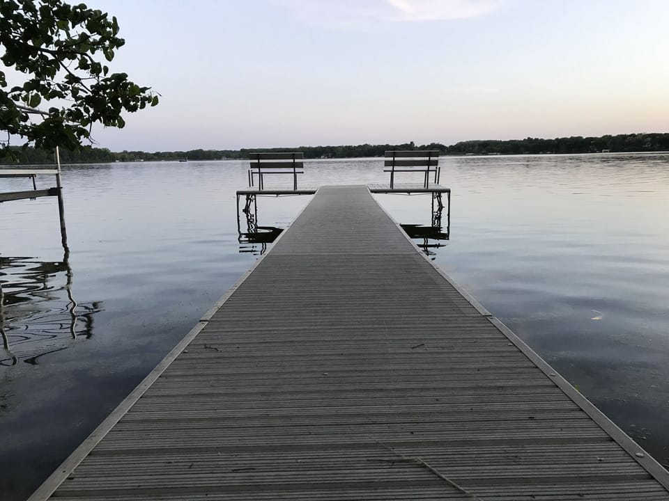 Shared pier, 1/2 block away (June thru September)