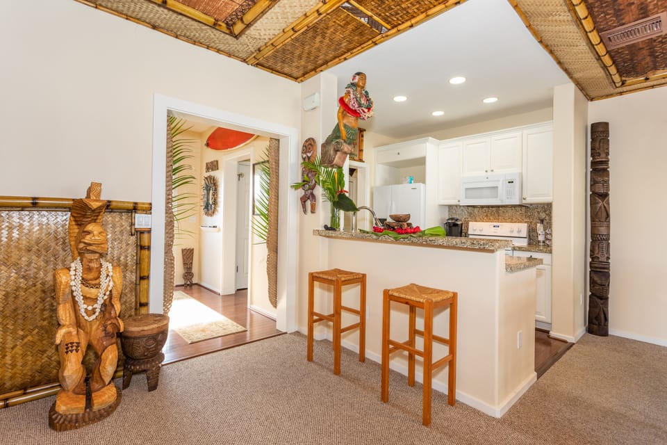 beautiful hula girl ships prow watches over the room